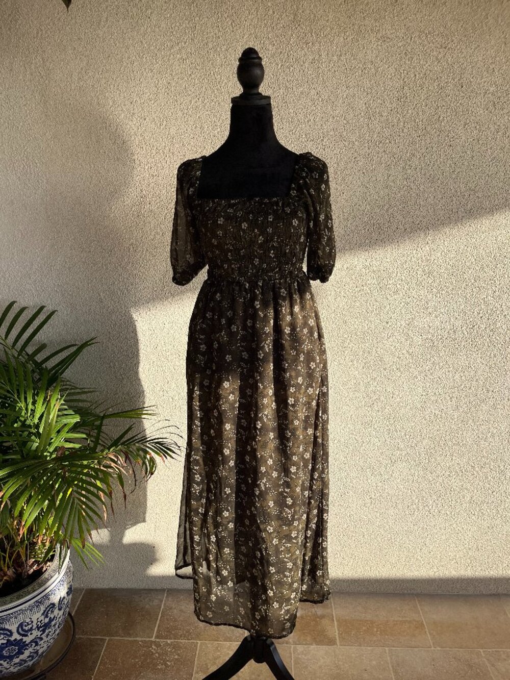Mossy Green Flower Dress